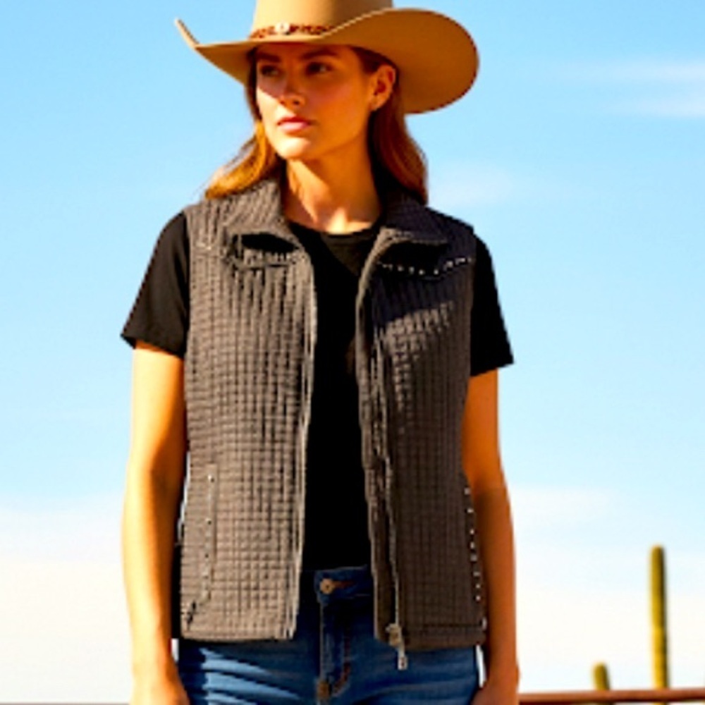 Rod's western cowboy core Brown Quilted Vest, Medium